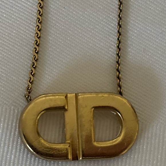 Christian Dior Vintage 18 K Gold plated CD Logo Necklace - Picture 2 of 7
